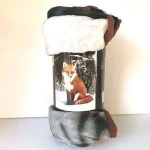 Winter Red Fox Animal Plush Throw Blanket 50 x 60